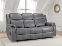 Galaxy Tech Recliner Sofa Grey 3 Seater