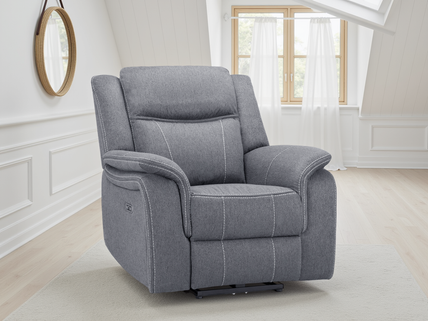 Galaxy Tech Recliner Sofa Grey Fabric Armchair