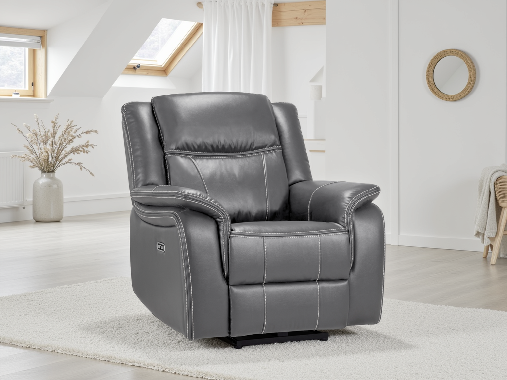 Galaxy Tech Recliner Sofa Grey Armchair