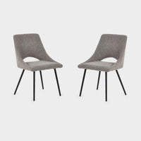Apis Set Of 2 Dining Chairs Boucle Grey