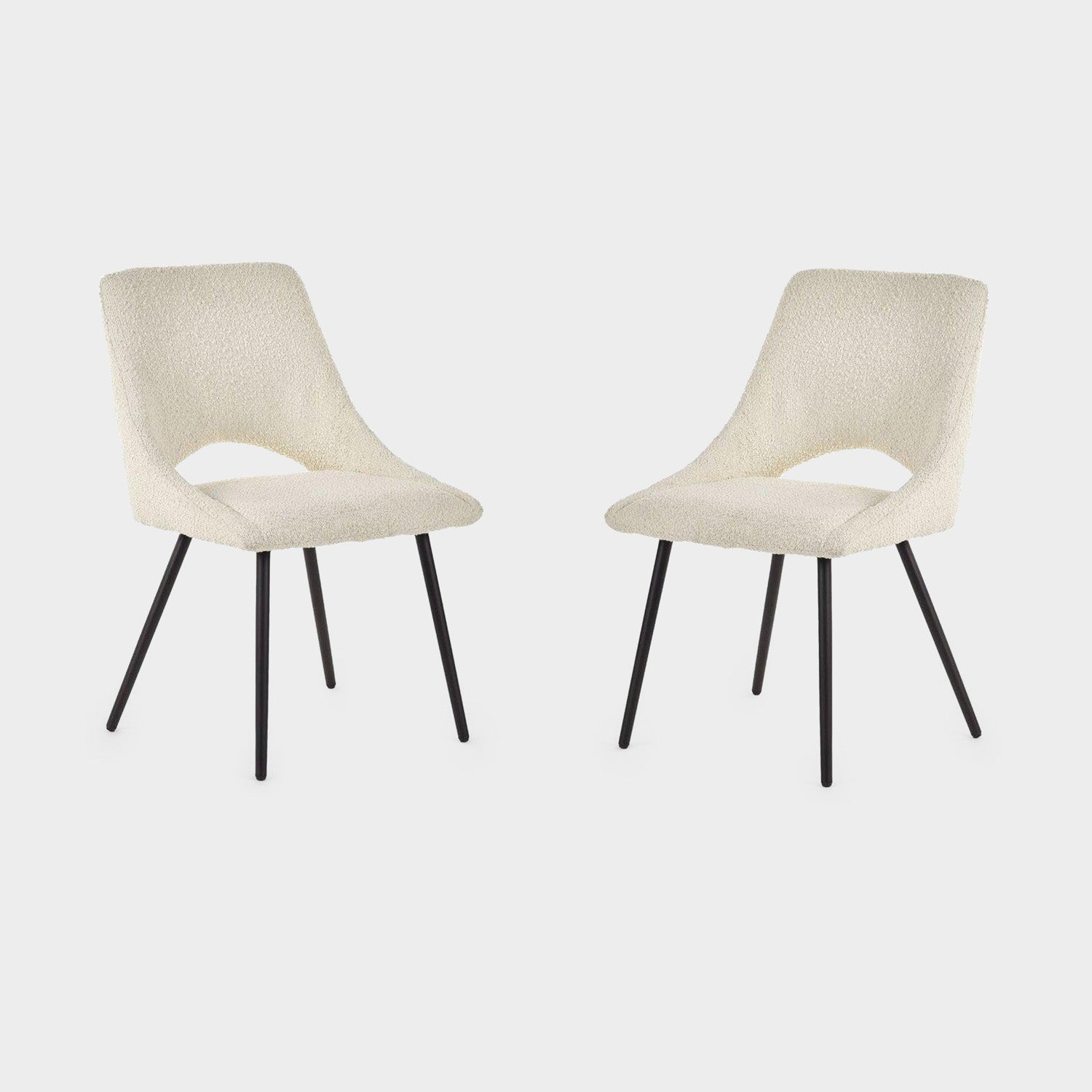 Apis Set Of 2 Dining Chairs Boucle Ivory