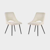 Apis Set Of 2 Dining Chairs Boucle Ivory