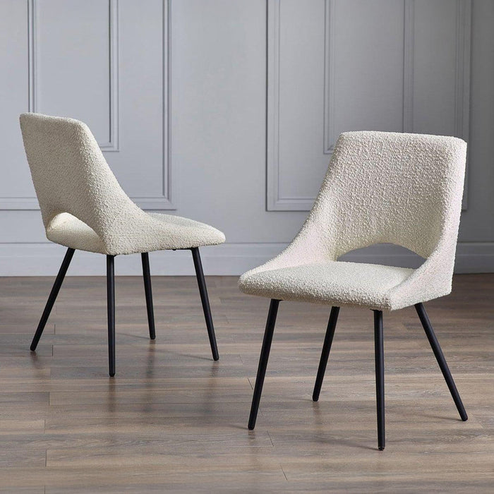 Apis Set Of 2 Dining Chairs Boucle Ivory