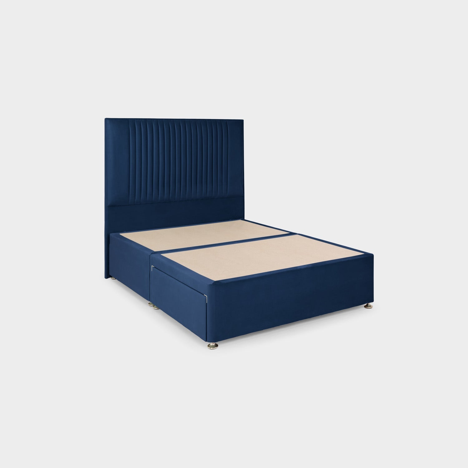 Bea 2 Drawer Bed Double Plush Navy 2 Drawers