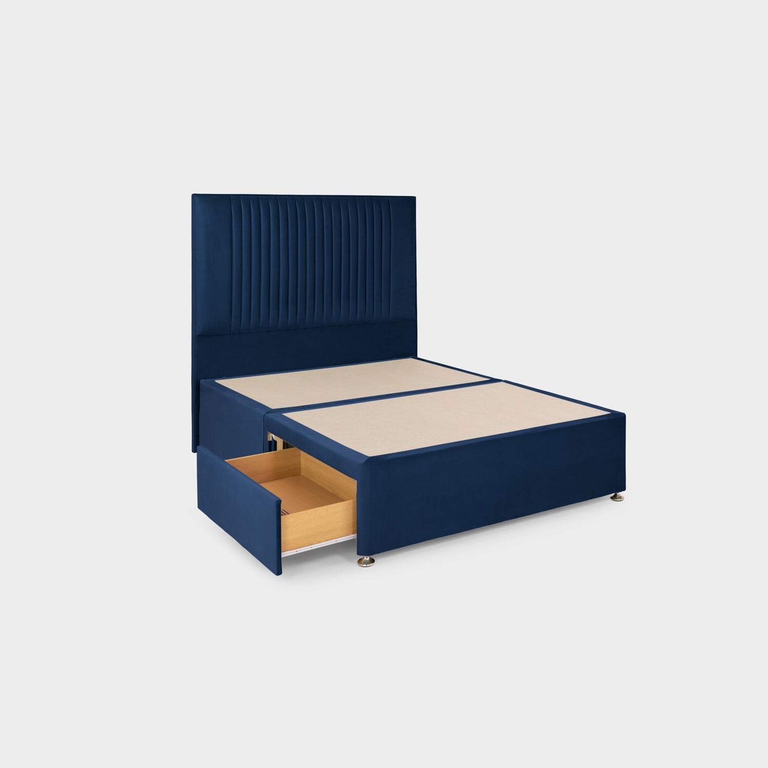 Bea 2 Drawer Bed Double Plush Navy 2 Drawers