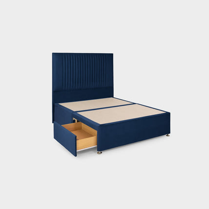 Bea 2 Drawer Bed Double Plush Navy 2 Drawers