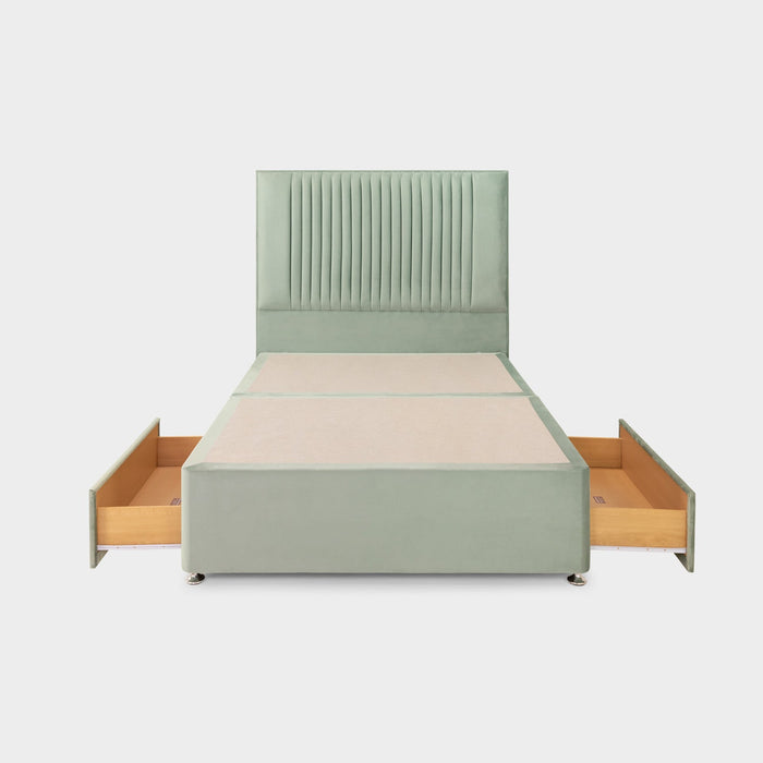 Bea 2 Drawer Bed Double Plush Sage 2 Drawers
