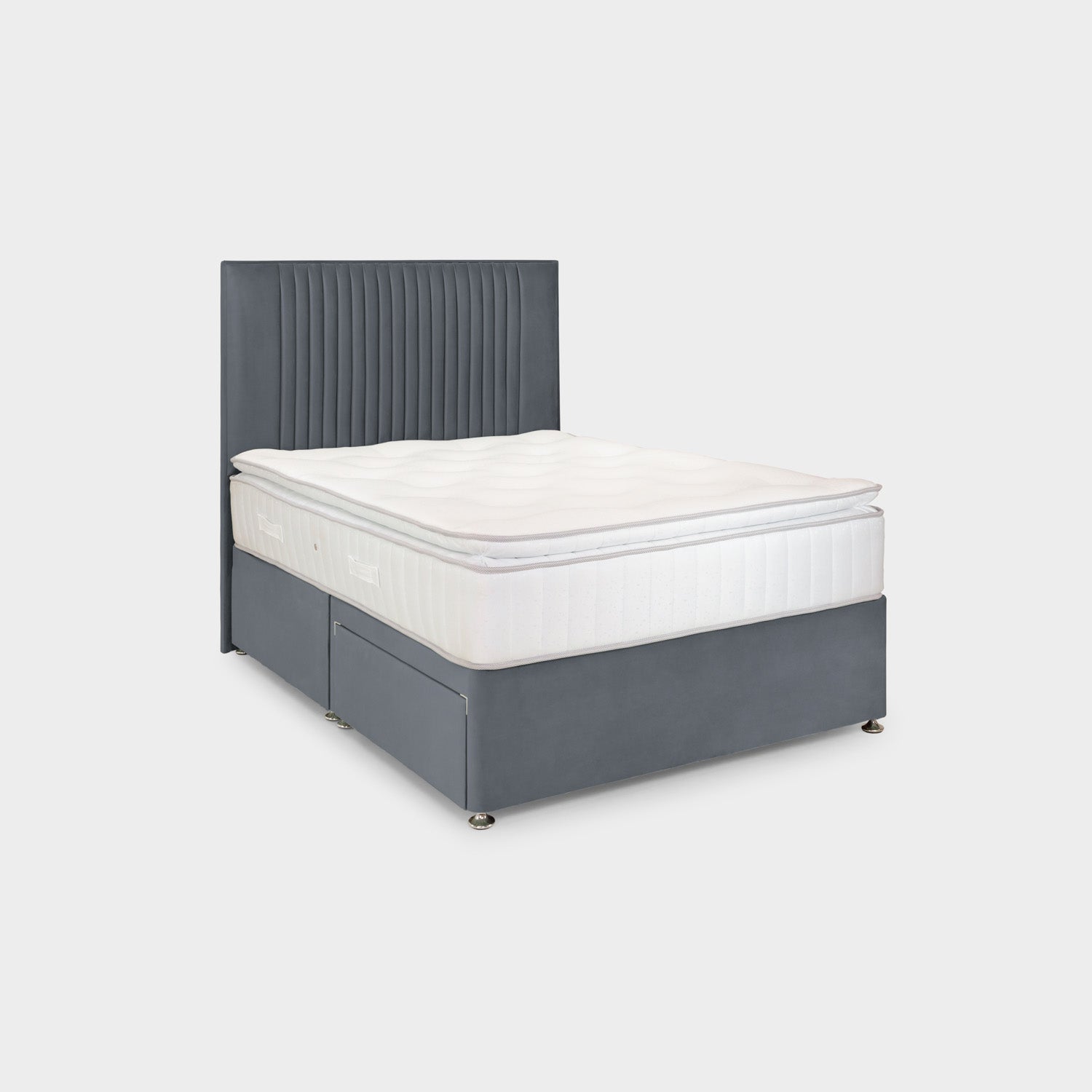 Bea 2 Drawer Bed Super King Plush Steel 2 Drawers