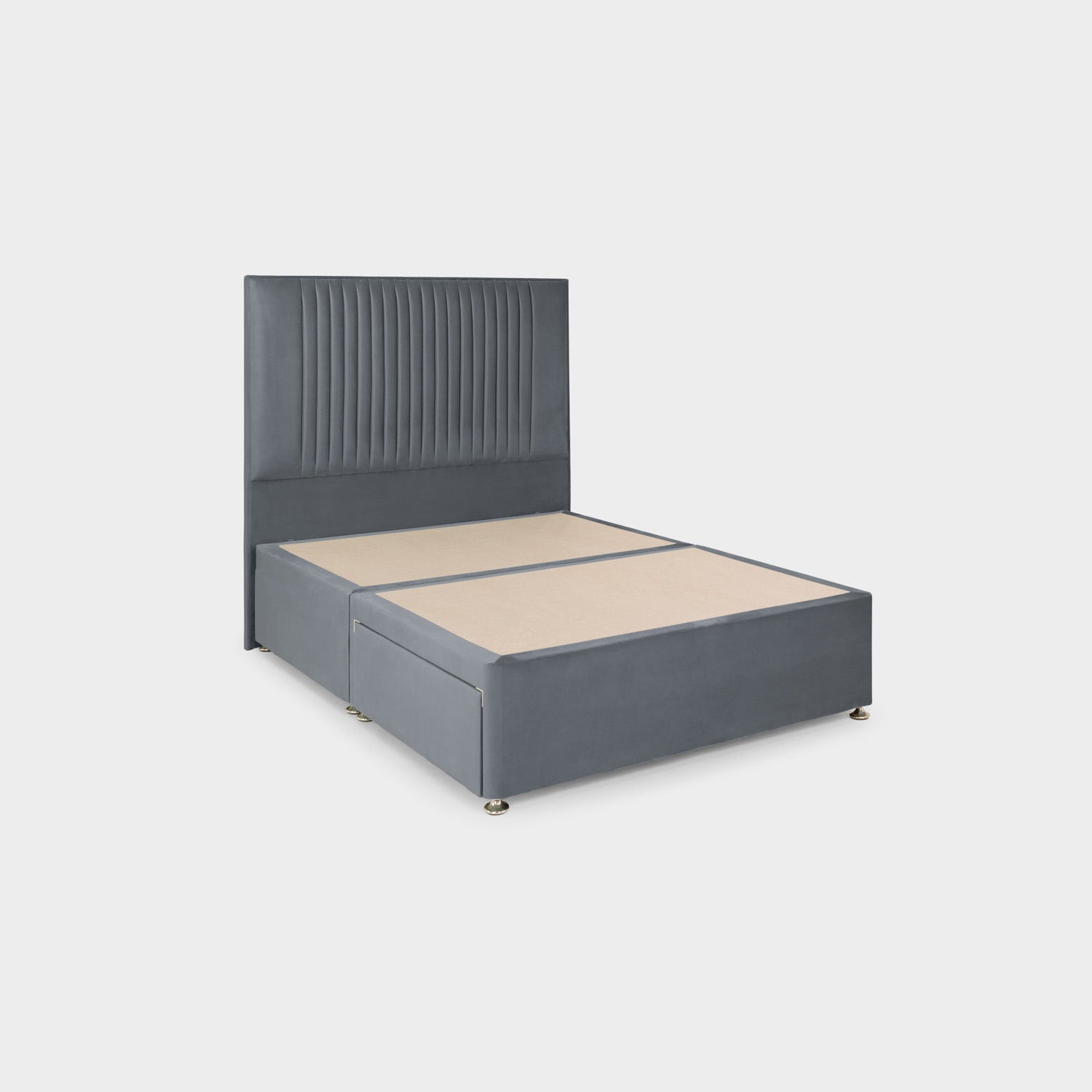 Bea 2 Drawer Bed Super King Plush Steel 2 Drawers