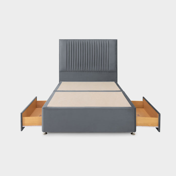 Bea 2 Drawer Bed King Plush Steel 2 Drawers
