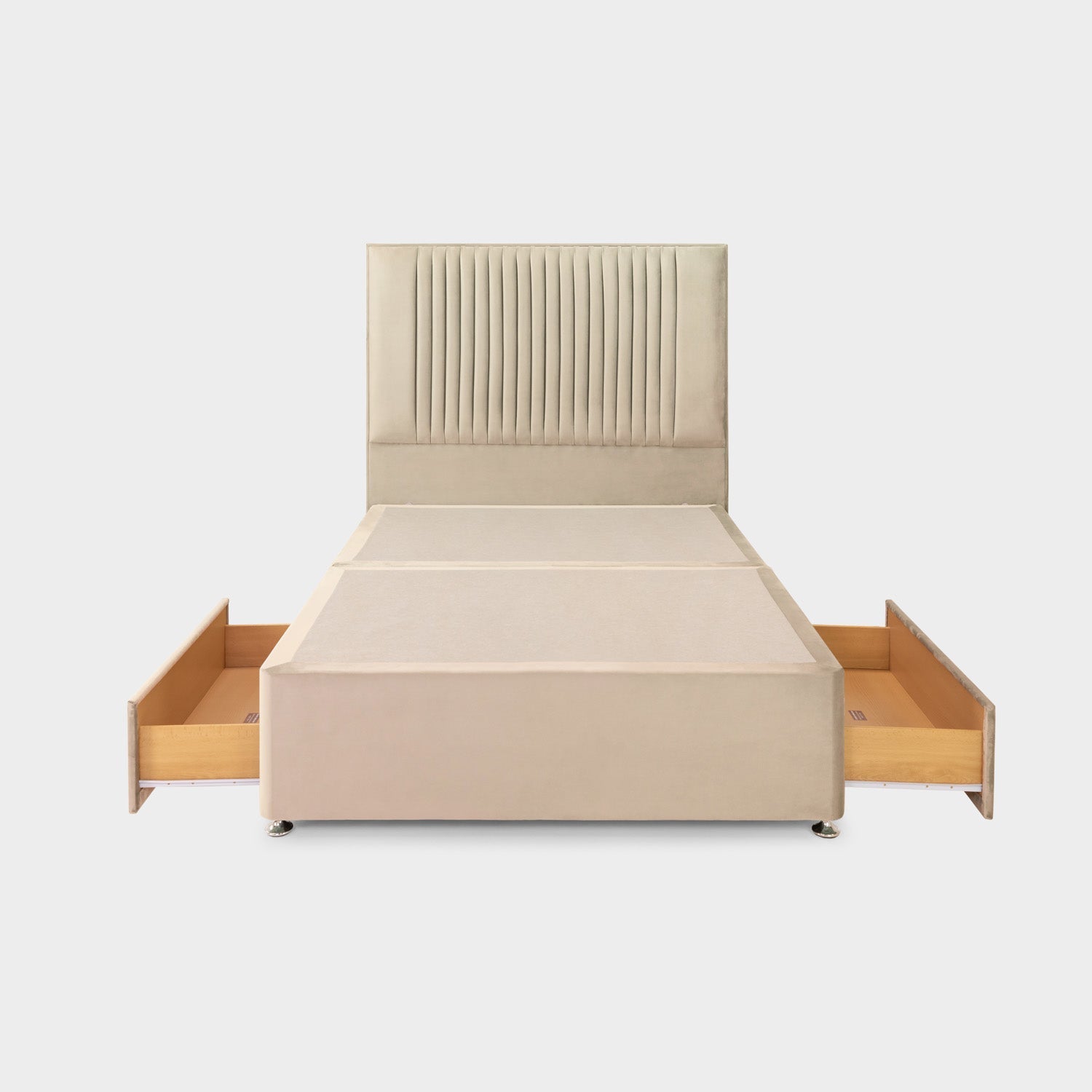 Bea 2 Drawer Bed Double Plush Stone 2 Drawers