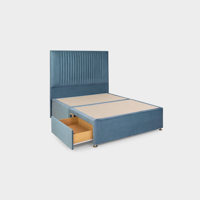Bea 2 Drawer Bed Double Plush Teal 2 Drawers