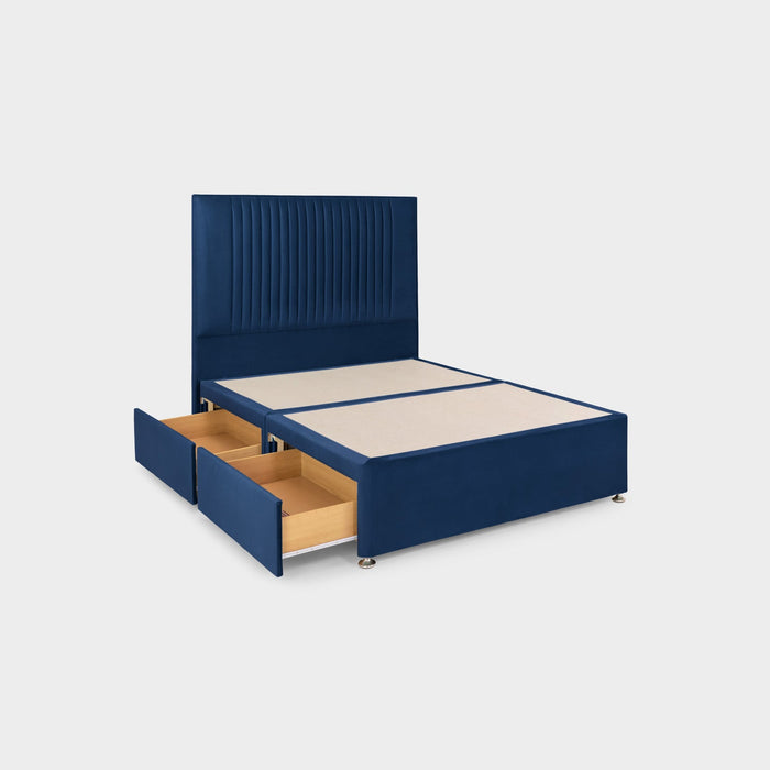 Bea 4 Drawer Bed Double Plush Navy 4 Drawers