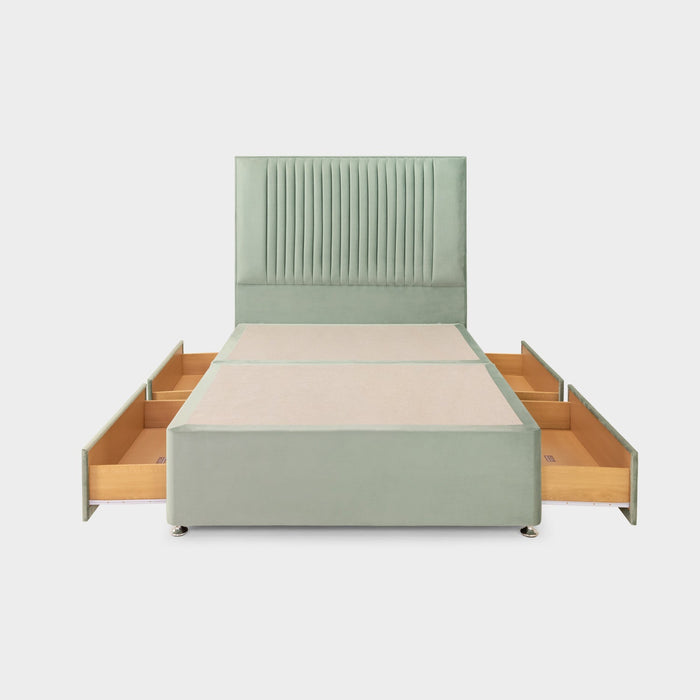 Bea 4 Drawer Bed Double Plush Sage 4 Drawers