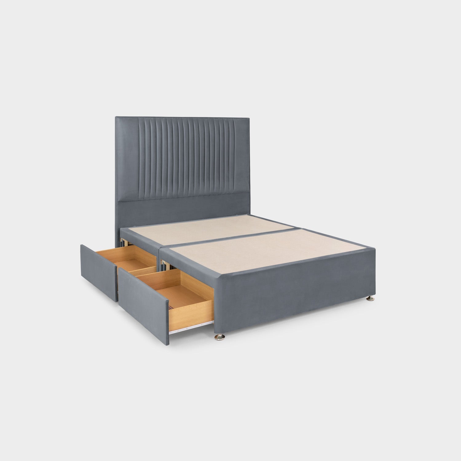 Bea 4 Drawer Bed King Plush Steel 4 Drawers