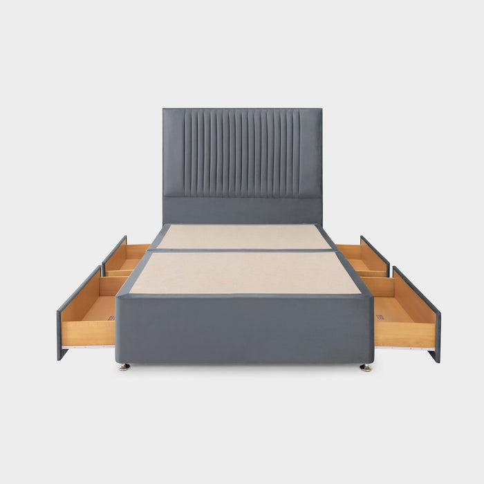 Bea 4 Drawer Bed King Plush Steel 4 Drawers