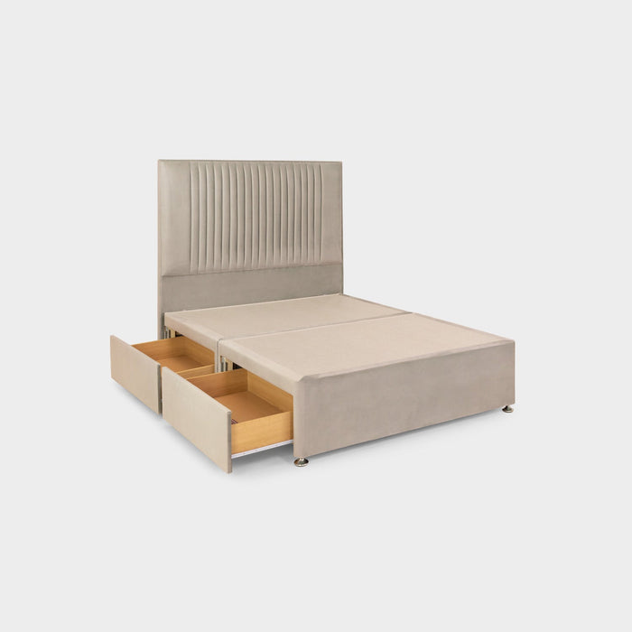 Bea 4 Drawer Bed King Plush Stone 4 Drawers