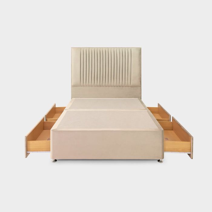 Bea 4 Drawer Bed King Plush Stone 4 Drawers