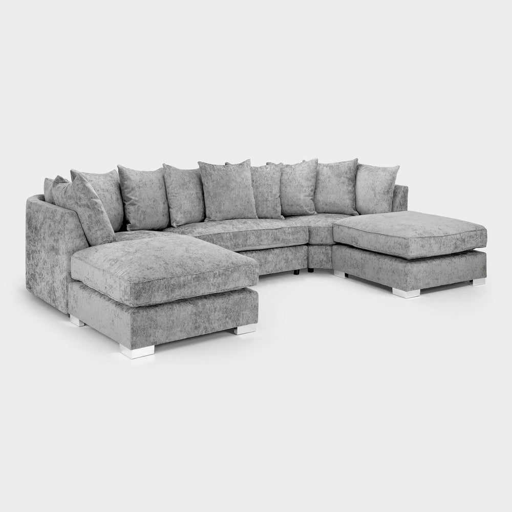 Bishop Scatterback Sofa Platinum U Shape Corner
