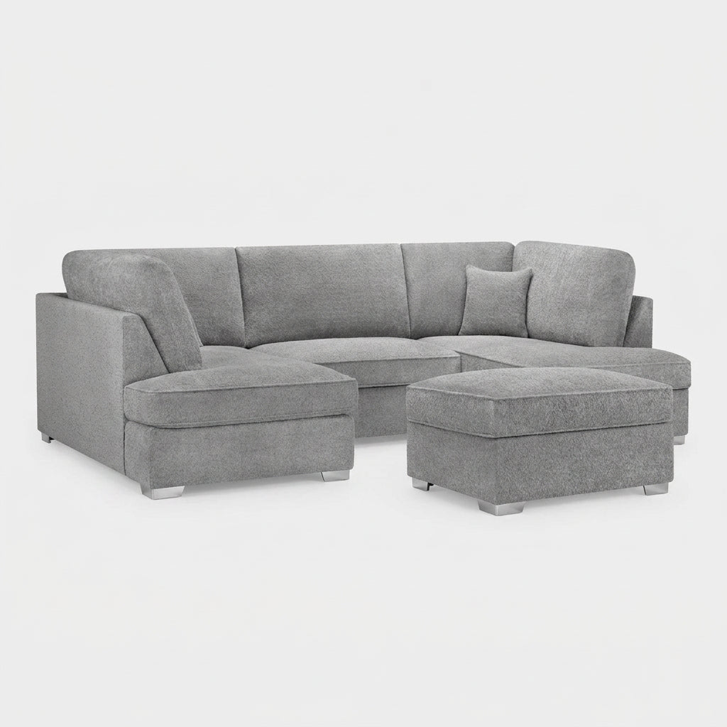 Carnaby Sofa Boucle Grey U Shape Corner