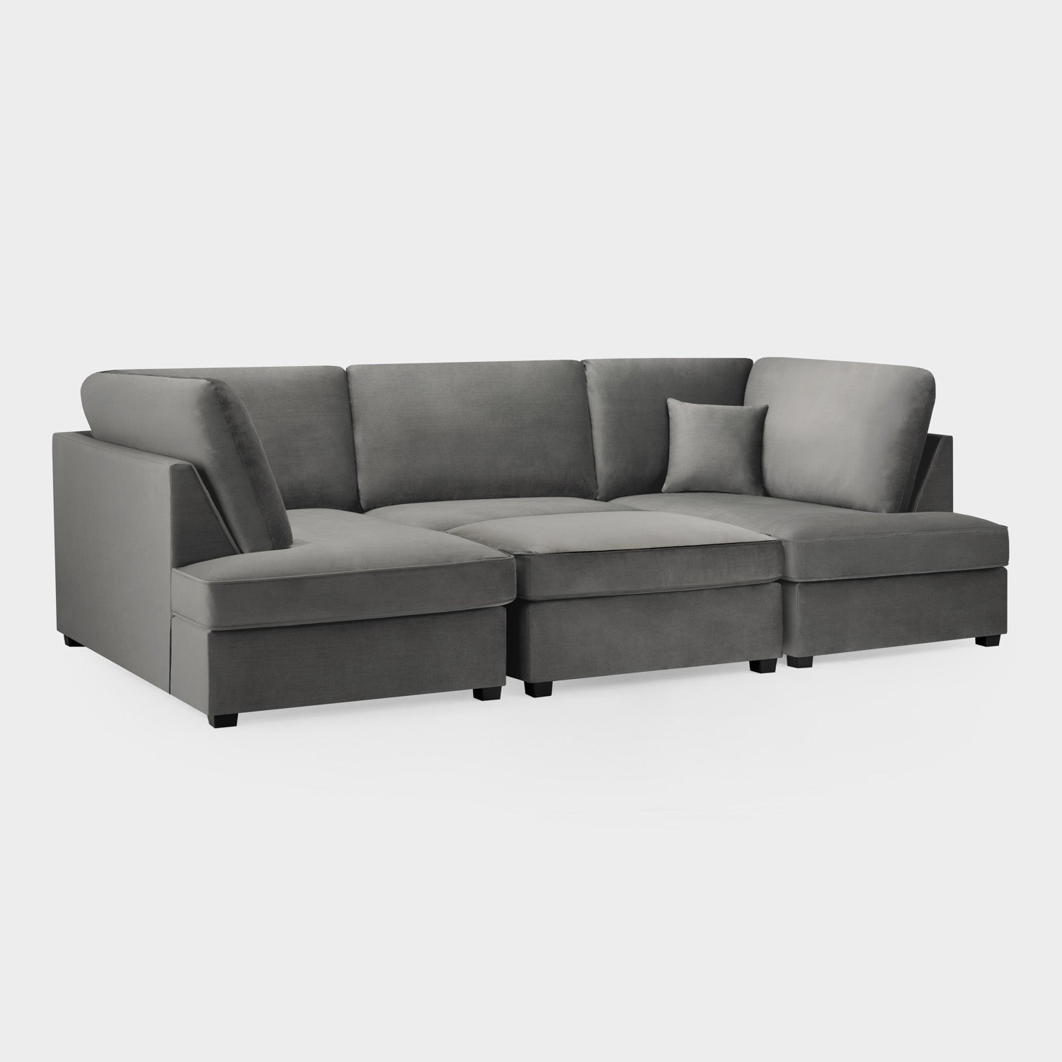 Carnaby Sofa Plush Grey U Shape Corner