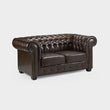 Chesterfield Sofa Antique Brown 2 Seater