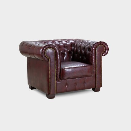 Chesterfield Sofa Oxblood Red Armchair