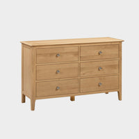 Cole Chest Oak 6 Drawer Wide