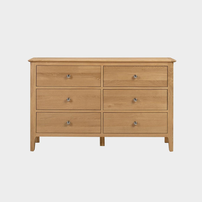 Cole Chest Oak 6 Drawer Wide