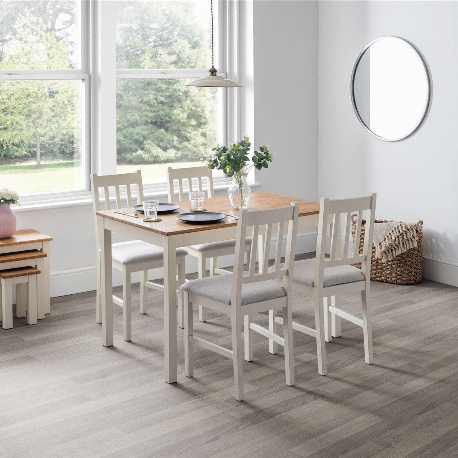 Connie Set Of 2 Dining Chairs Ivory/Grey