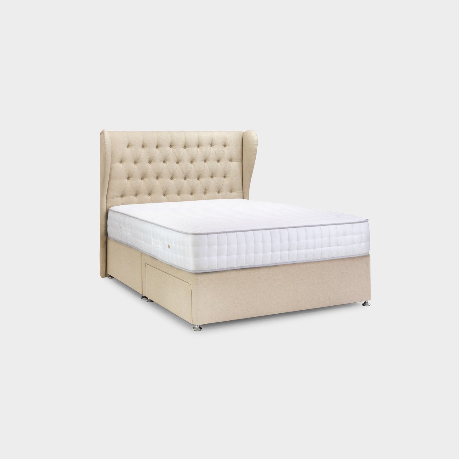 Doria 2 Drawer Bed Double Tweed Natural 2 Drawers