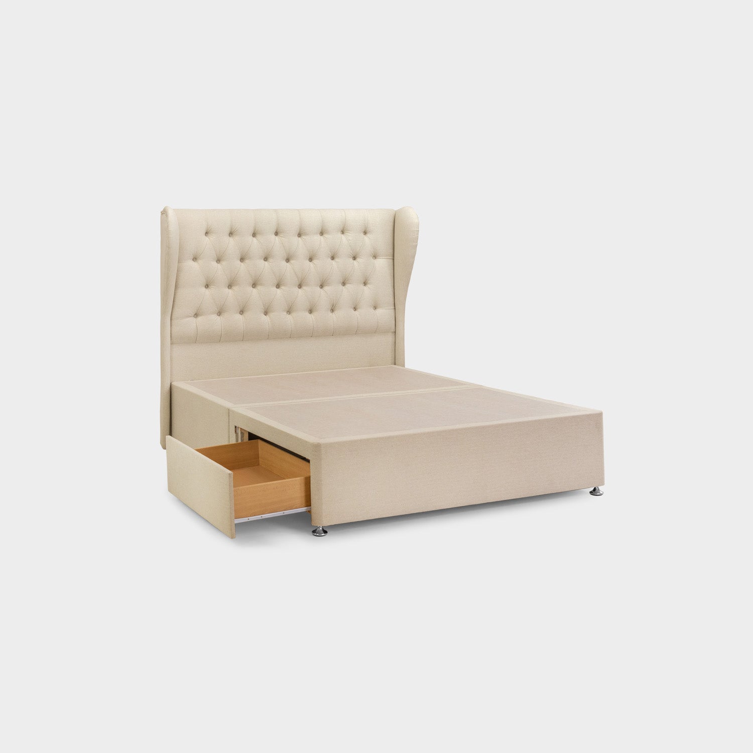 Doria 2 Drawer Bed Double Tweed Natural 2 Drawers