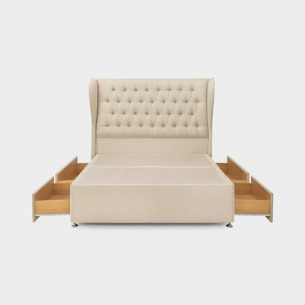 Doria 4 Drawer Bed King Tweed Natural 4 Drawers