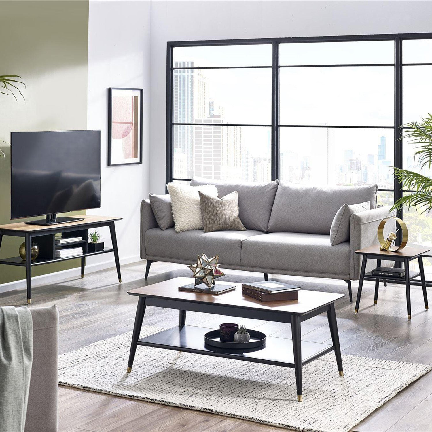Flavia Coffee Table Black/Walnut