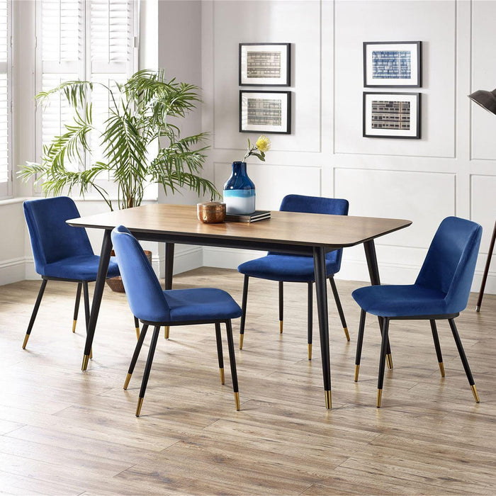 Flavia Rectangular Dining Table Black/Walnut