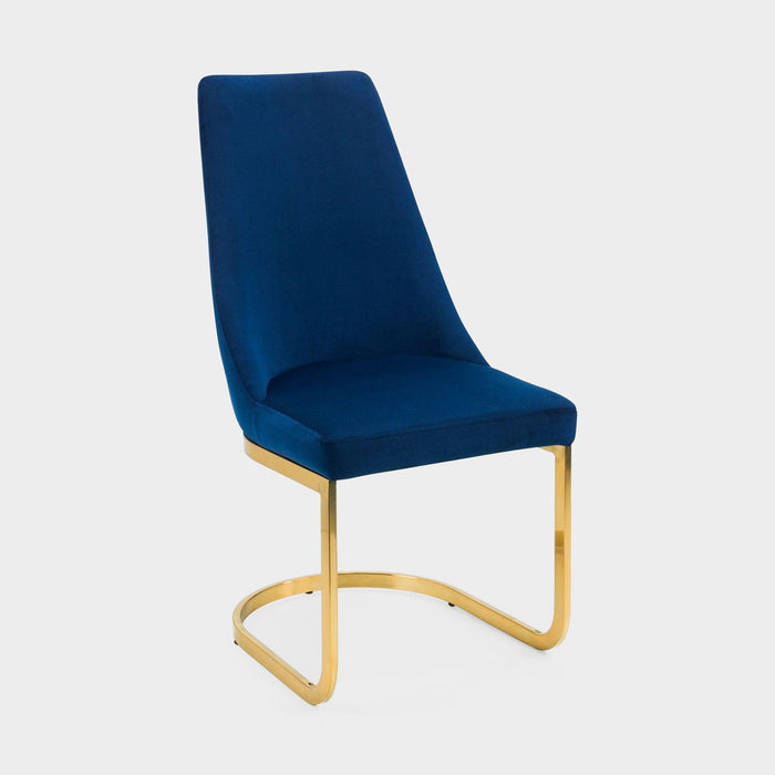 Flora Set Of 2 Dining Chairs Blue/Gold