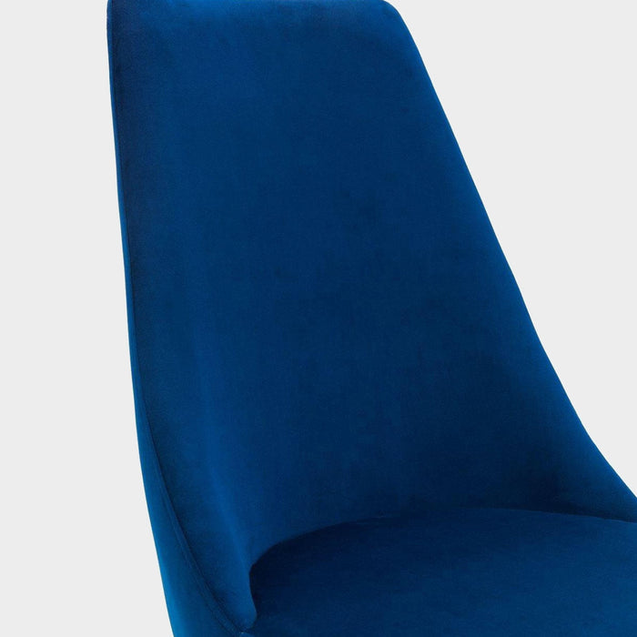 Flora Set Of 2 Dining Chairs Blue/Gold