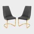 Flora Set Of 2 Dining Chairs Grey/Gold