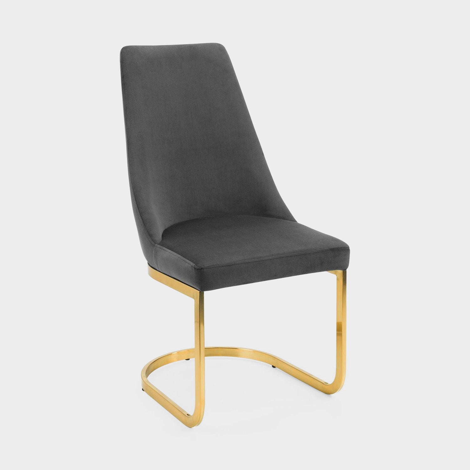 Flora Set Of 2 Dining Chairs Grey/Gold
