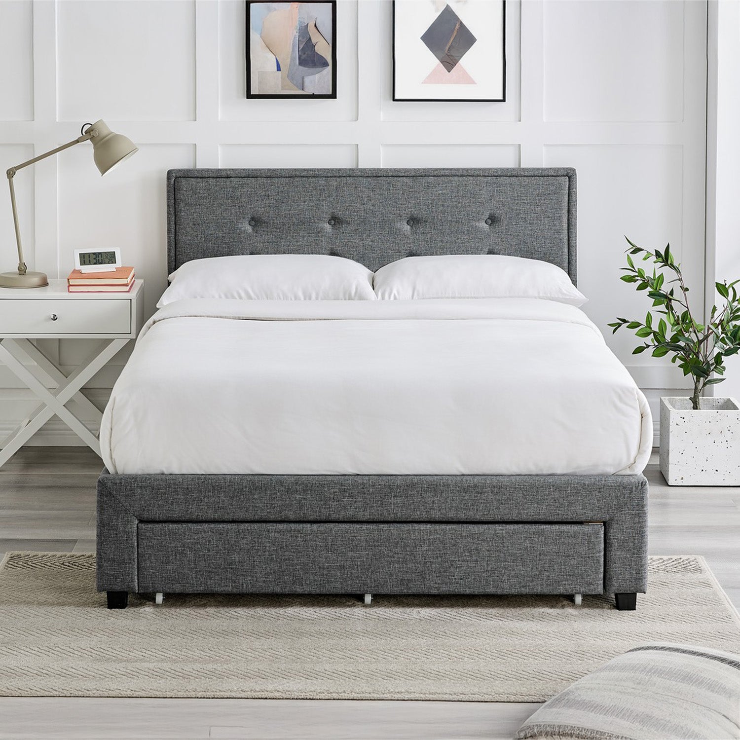 Florence Bed Frame King Grey