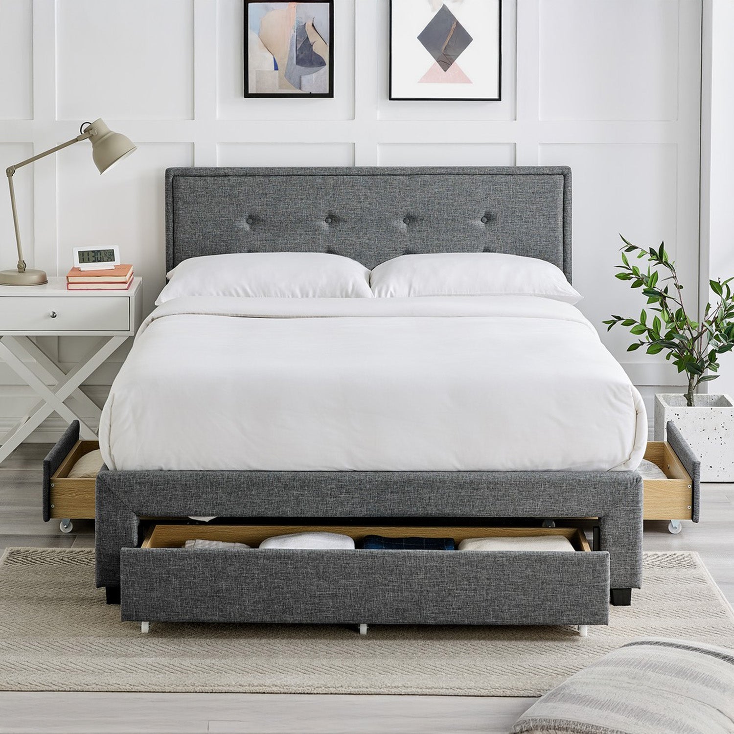 Florence Bed Frame King Grey