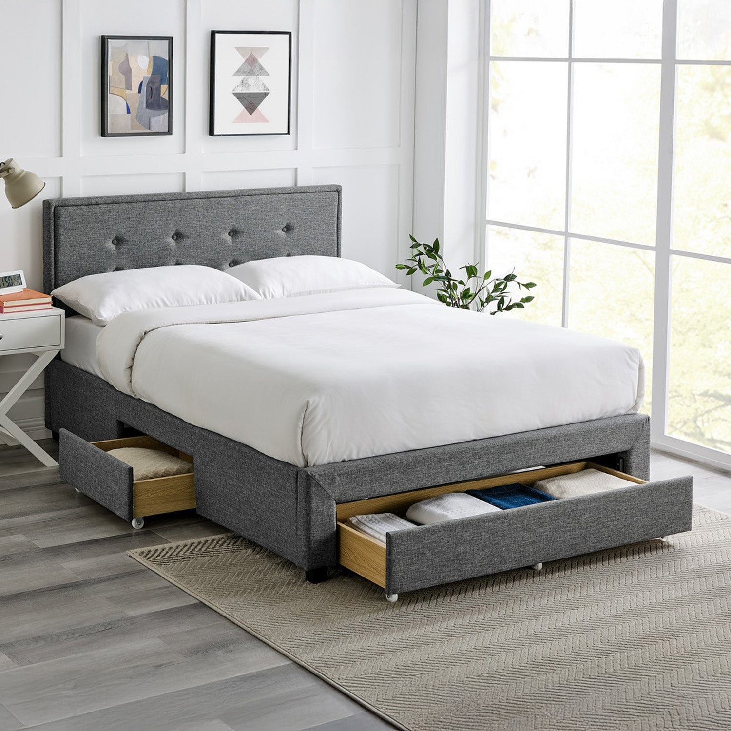 Florence Bed Frame King Grey