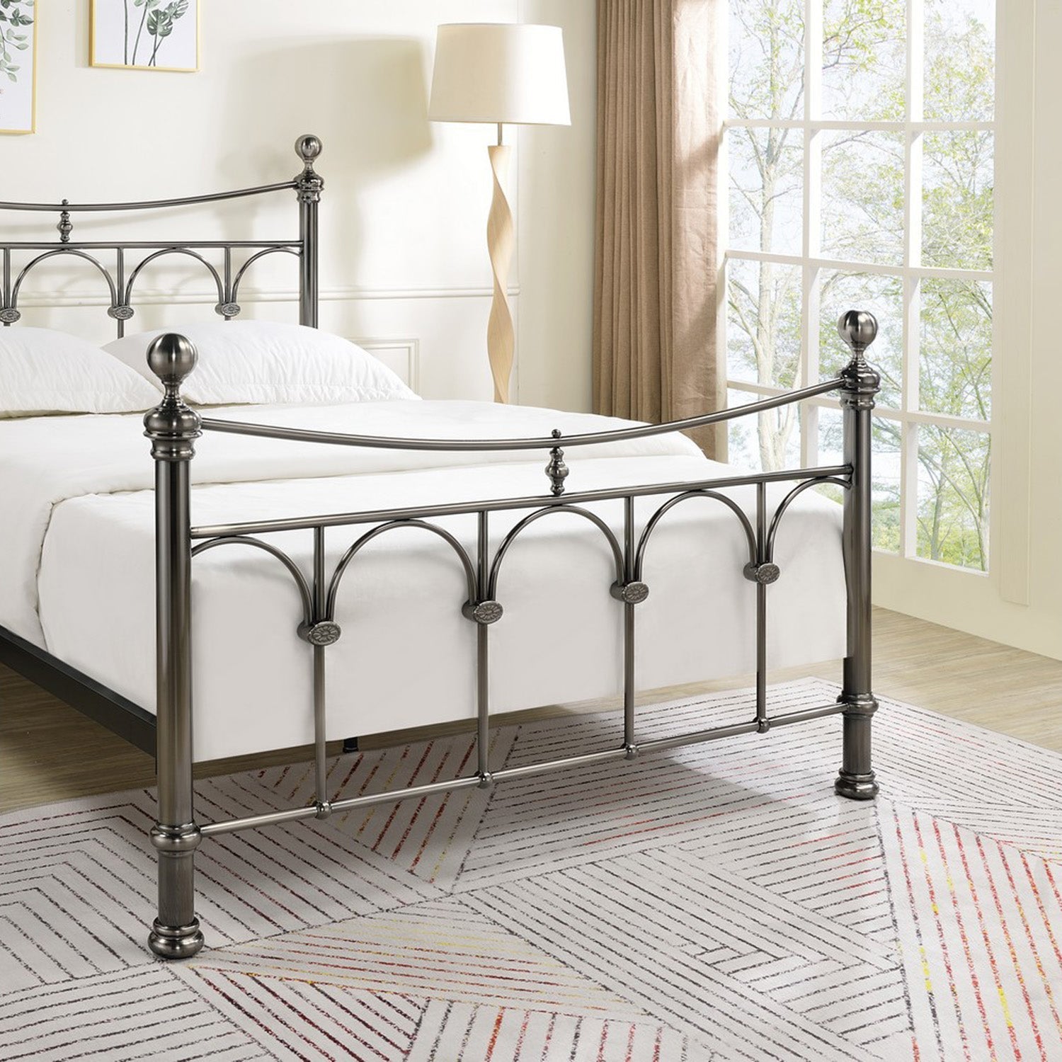 Gamma Bed Frame Double Antique Nickel