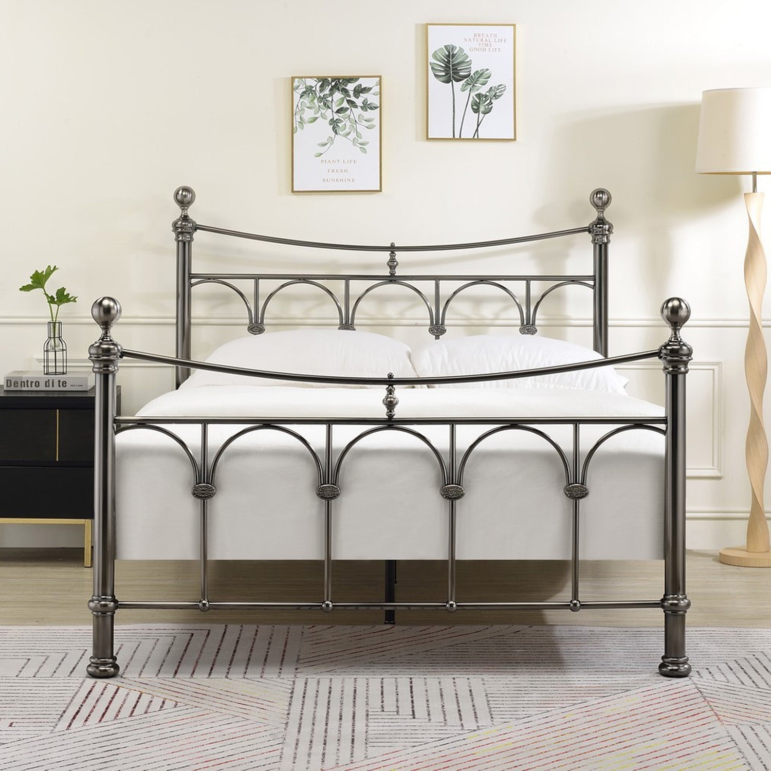 Gamma Bed Frame Double Antique Nickel