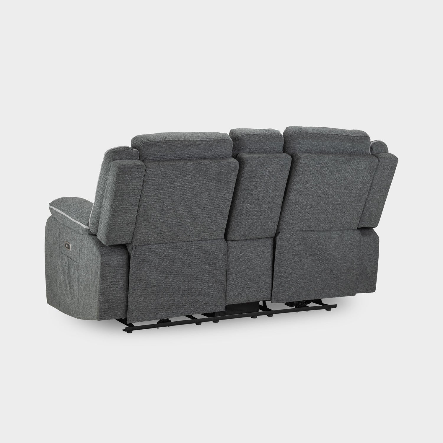 Harald Electric Recliner Sofa Grey Fabric 2 Seater