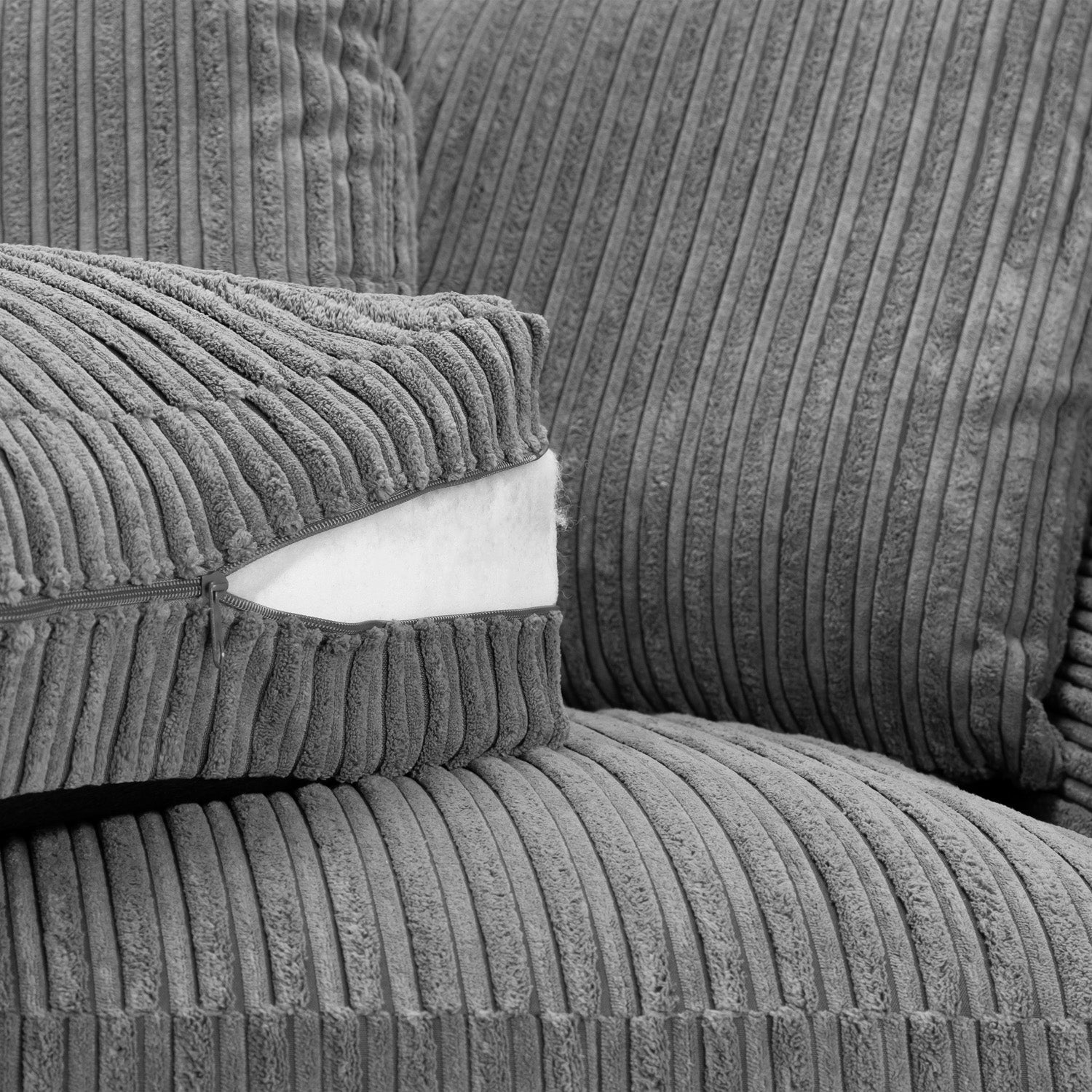 Harley Jumbo Sofa Grey Right Hand Facing Corner