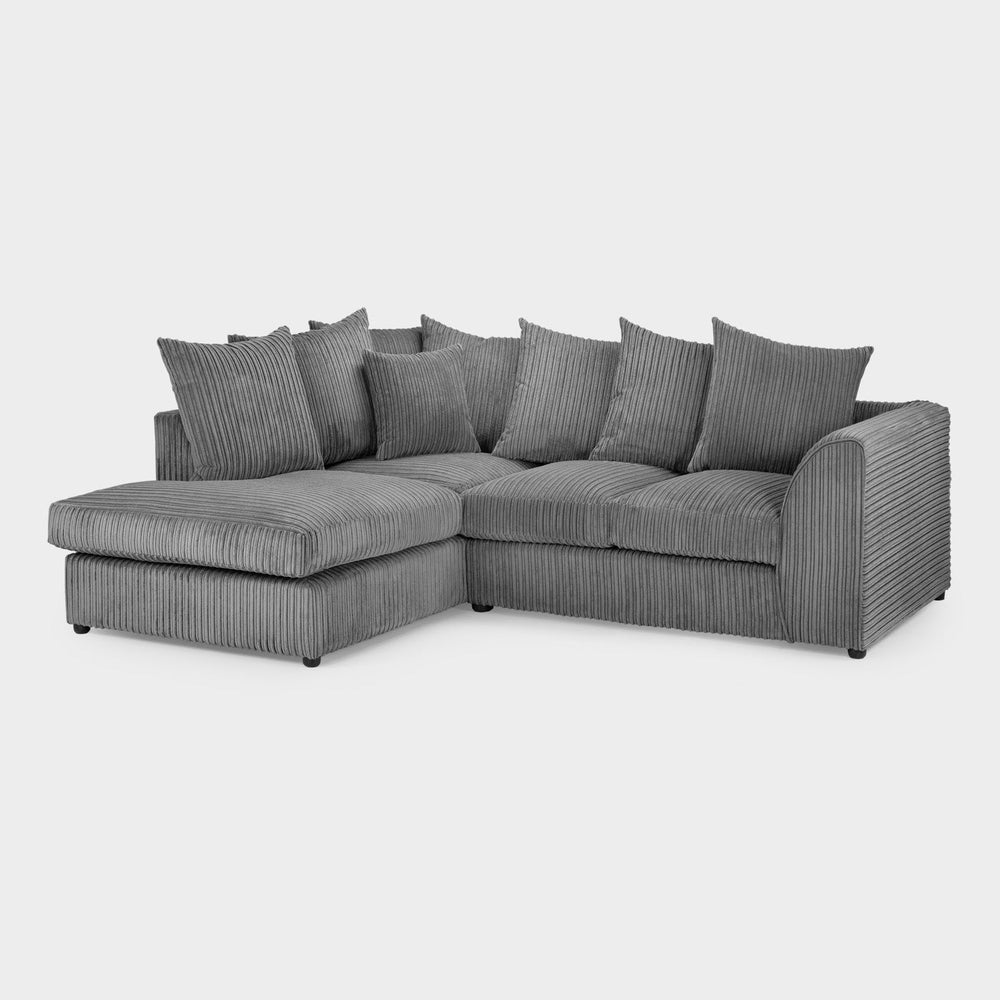 Harley Jumbo Sofa Grey Left Hand Facing Corner