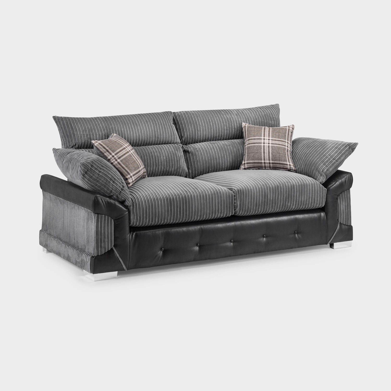 Logan Sofa Black/Grey 3 Seater