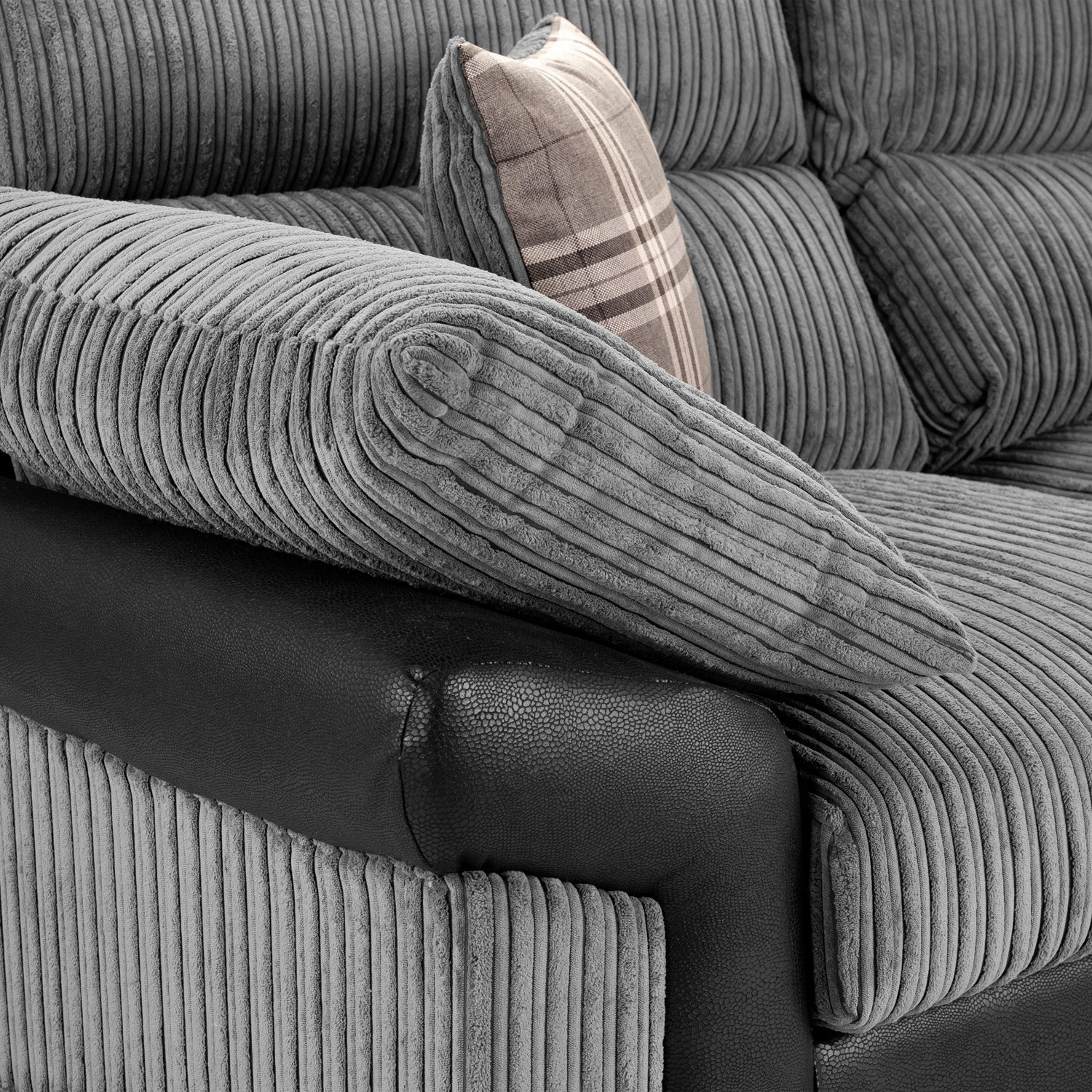 Logan Sofa Black/Grey 3 Seater