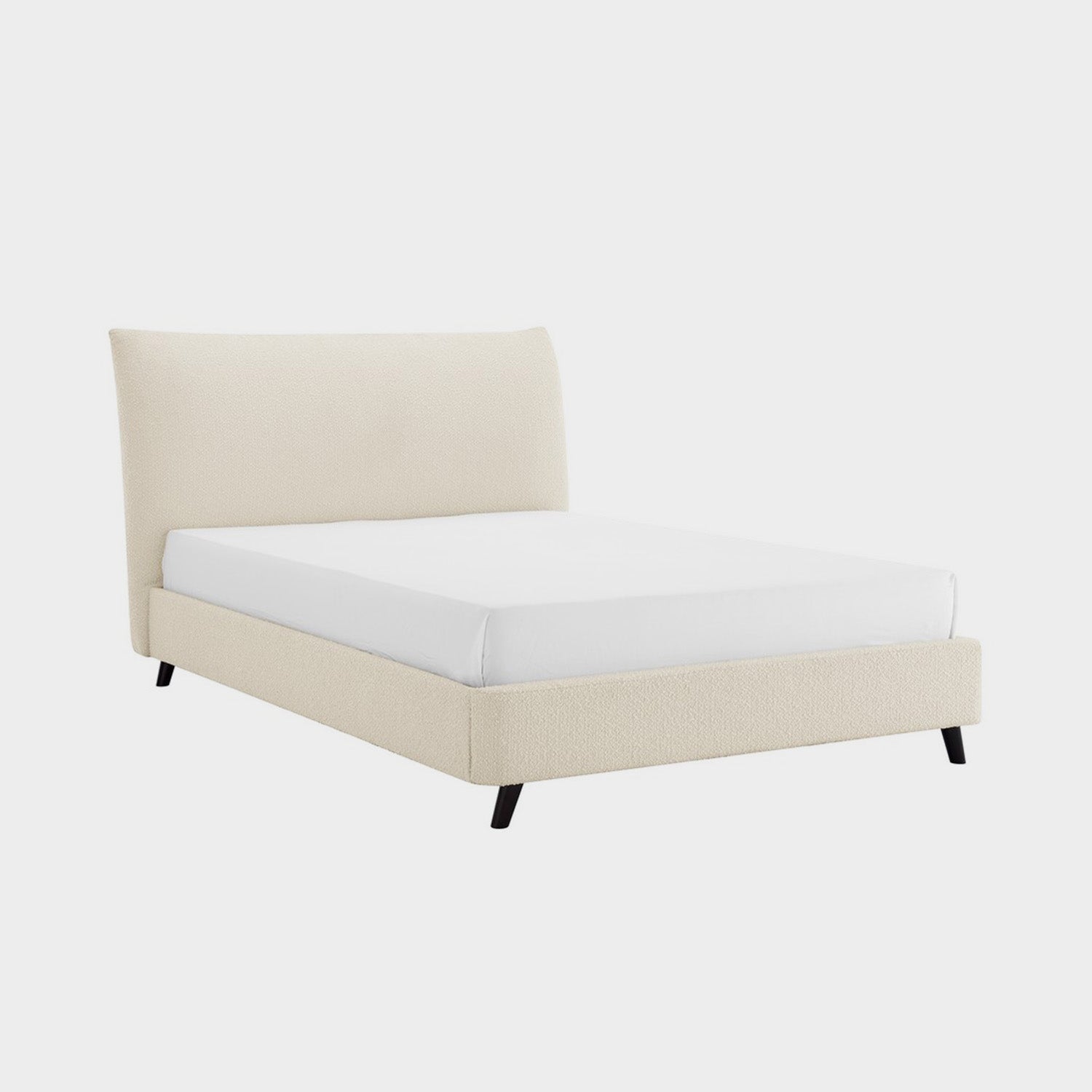 Luna Pillow Bed Frame Double Ivory Boucle